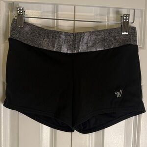 Varsity Black Shorts with Gray Waistband